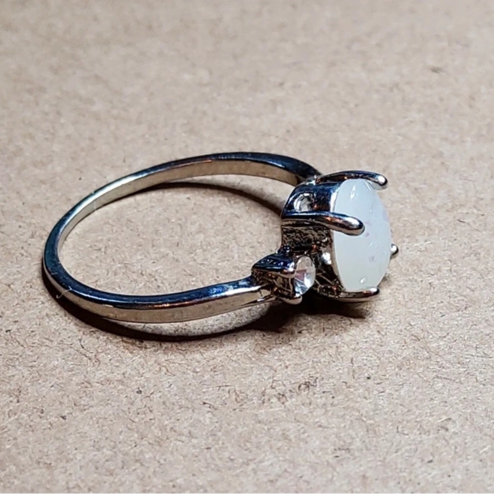 Elegant Silver Opal Ring